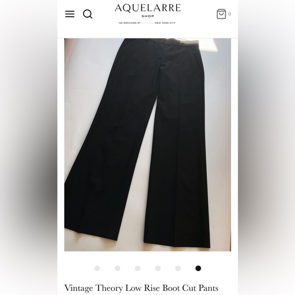 Theory Vintage Low Rise Boot Cut Trousers in Black size 0 - Picture 1 of 16